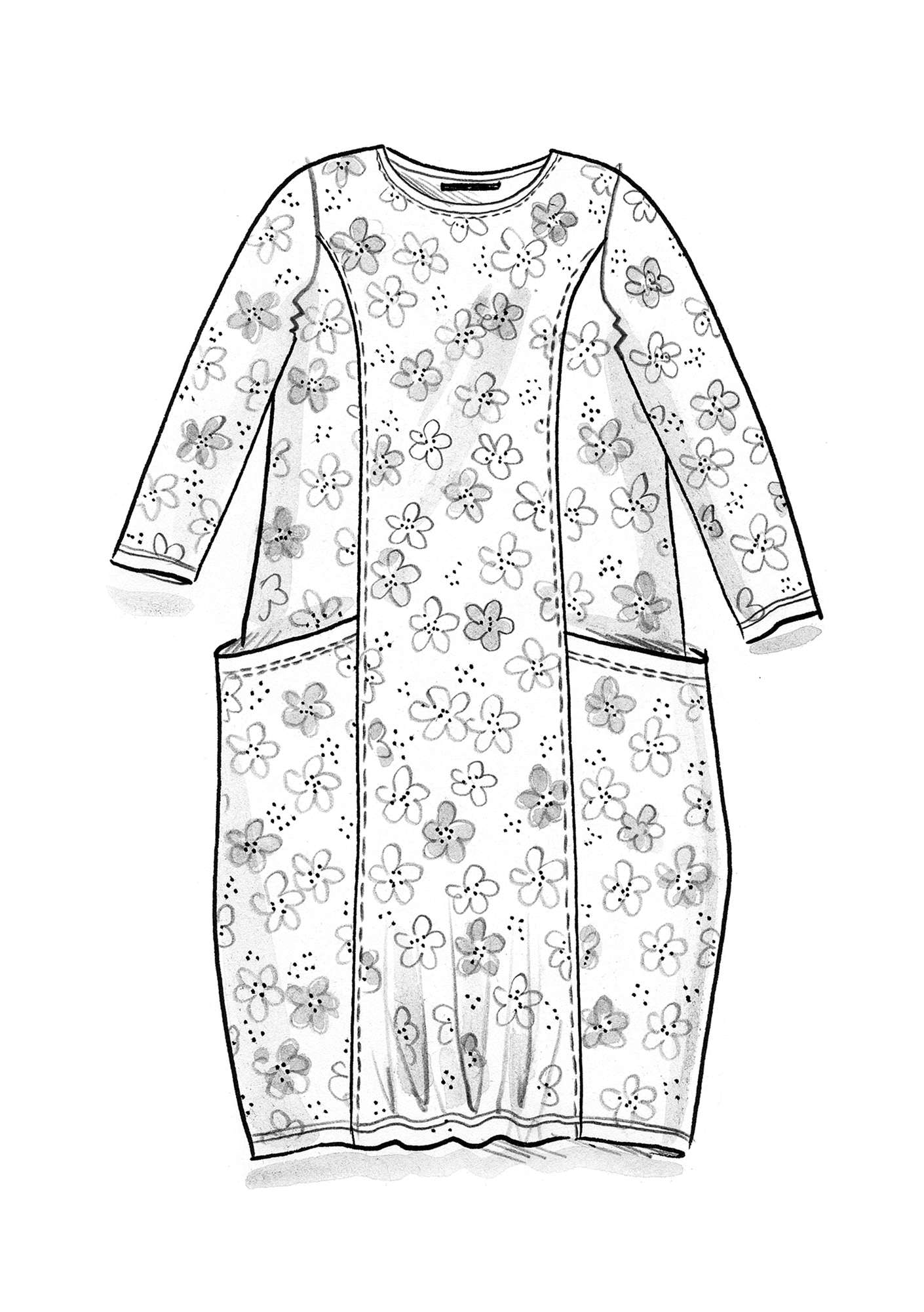 Tricot jurk  Fleur  van biologisch katoen/modal wijndruif