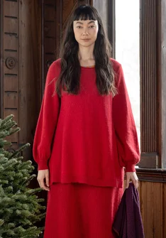 “Vinternatt” knit tunic in an alpaca blend - tomato