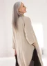 Robe ”Vera” en lin tissé (naturel foncé XS)