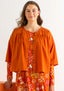 “Rut” organic cotton/linen blouse burnt orange thumbnail