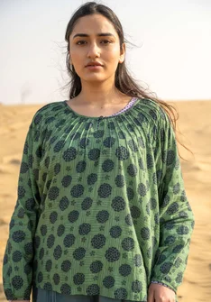 Blouse "Gjusta" en coton biologique - vert orme