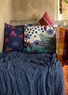 Blockdruck-Decke „Peru“ aus Bio-Baumwolle (indigo Einheitsgröße)