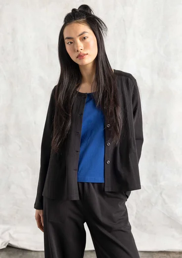 Tricot vest van biologisch katoen - zwart