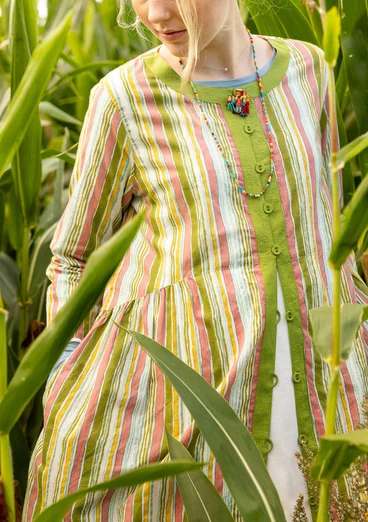 “Furilden” woven organic cotton dress - asparagus