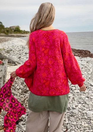 Strickjacke „Bohuslän“ aus Bio-/Recycling-Baumwolle - rosenholz