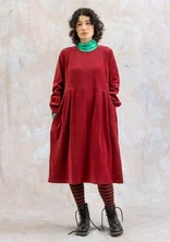 “Cornus” organic cotton/recycled polyester velour dress - agate red