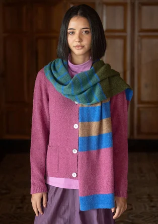 Strickschal aus Alpakawollgemisch - saphirblau