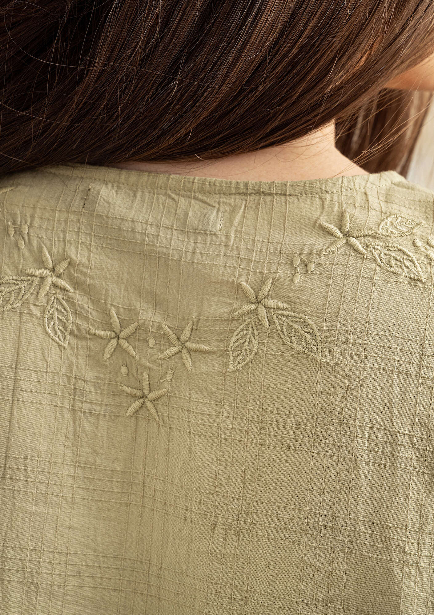 “Tanne” blouse in organic cotton timothy grass thumbnail