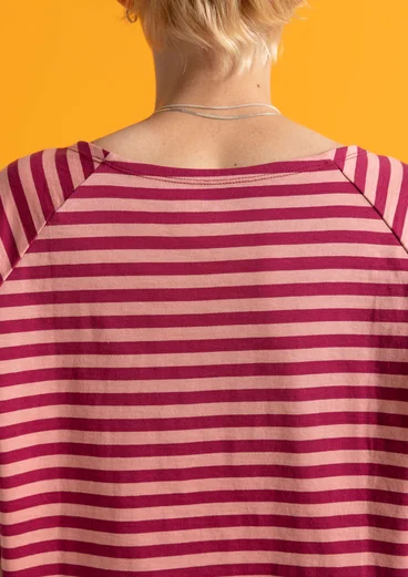 Essential striped T-shirt in organic cotton - cyklamen/cherry blossom