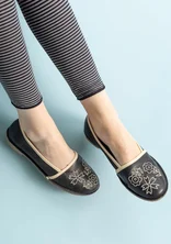 Nappa ballerina shoes - svart