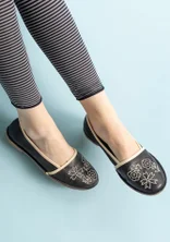 Ballerina flats in nappa - svart