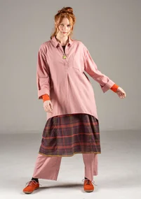 Woven organic cotton/linen shirt - chalk pink