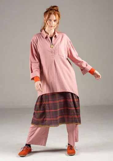 Woven organic cotton/linen shirt - chalk pink