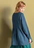 Vevd bluse «Fiona» i lin (indigo L)
