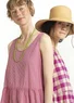 Robe "Check" en tissu de coton biologique (pivoine foncé L)