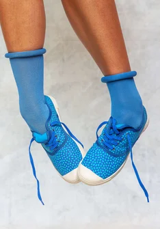 Tygsneaker "Tilde" i bomullstyg - himmelsblå