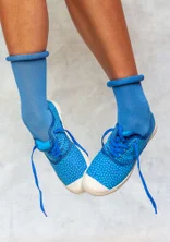 Stoffsneakers „Tilde“ aus Baumwollgewebe - himmelblau