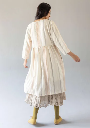 Jurk "Ketchi" van geweven wol/katoen - oester