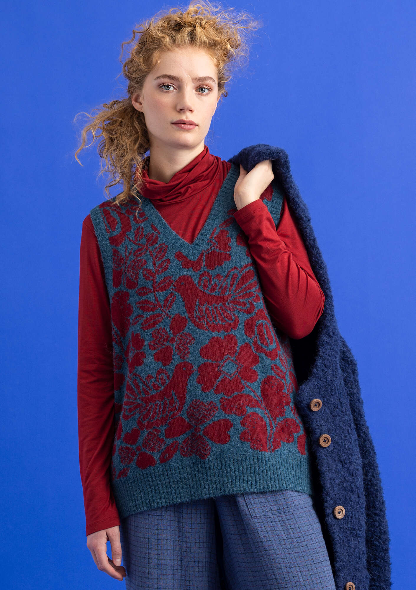 Meadow knit vest petrol blue