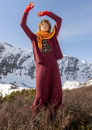 Cardigan "Forgetmenot" i alpakamiks - aubergine/meleret