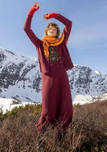 Cardigan "Forgetmenot" i alpakamiks - aubergine/meleret