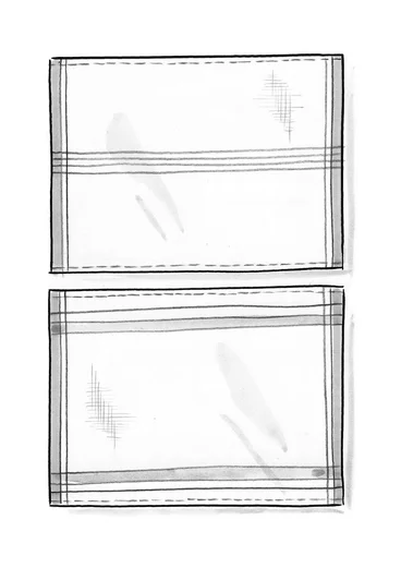 Gestreiftes Tischset aus Leinengemisch - natur