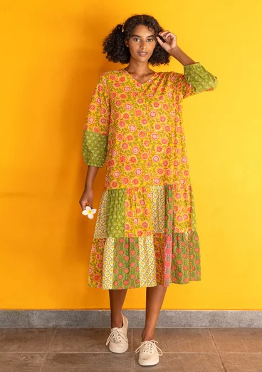 Robe tissée "Sona" en coton biologique - mangue