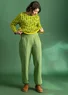 “Stella” organic cotton/elastane jersey trousers (coriander M)