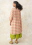 Vevd kjole «Lillian» i lin rosa sand/mønstret thumbnail