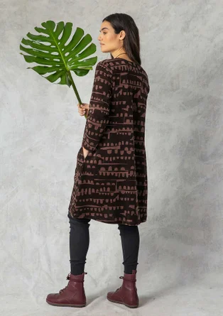 Velourskleid „Paraguay“ aus Bio-Baumwolle/Recycling-Polyester - maulbeere