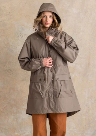 Vevd parkas «Vendela» i økologisk bomull - lys potet