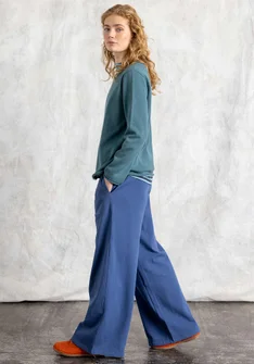 Jersey pants in organic cotton - mountain blue