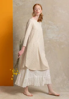 Tricot jurk "Theia" van biologisch katoen/elastaan - naturel/dessin