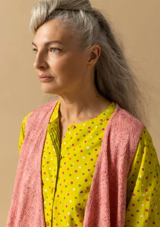 Knit vest in linen/recycled cotton - pink opal