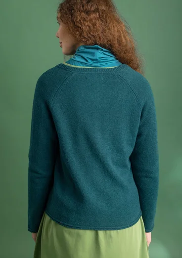 Cardigan in wool - dark jade