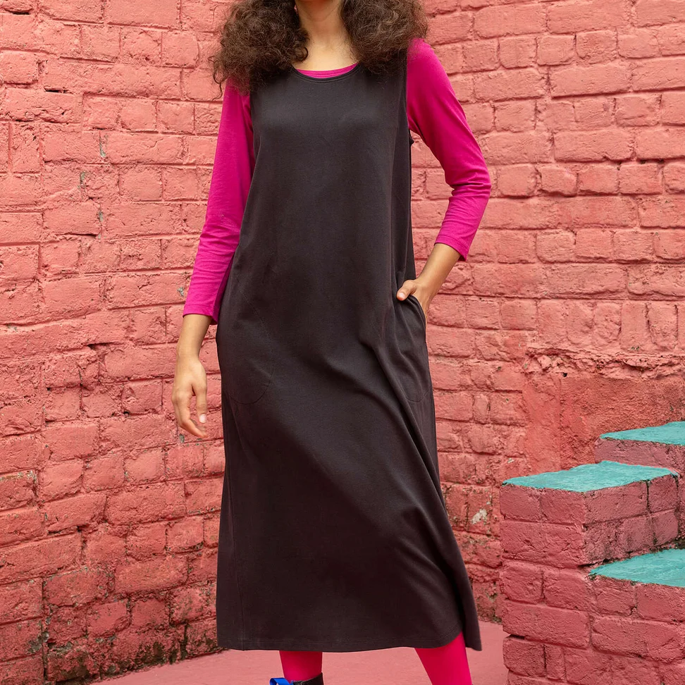 Trikotkjole «Sparkle» i økologisk bomull - svart