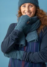 Fingerless gloves in an alpaca blend - indigo green/melange