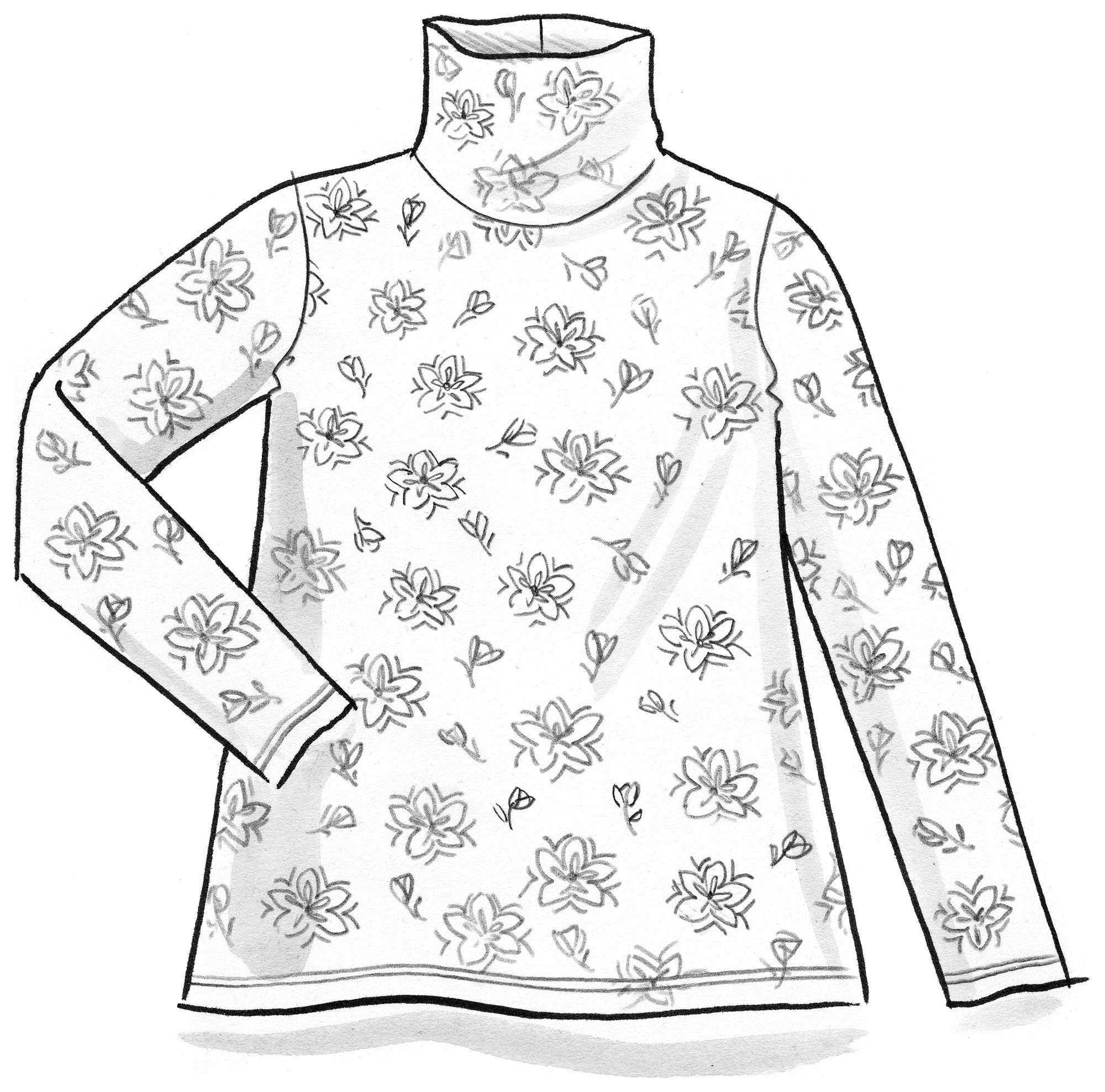 “Akita” lyocell/elastane jersey polo-neck top
