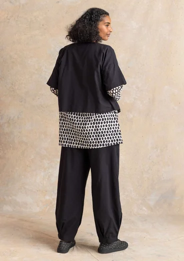 “Vendela” woven organic cotton trousers - black