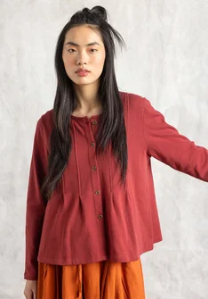 Organic cotton jersey cardigan - rooibos