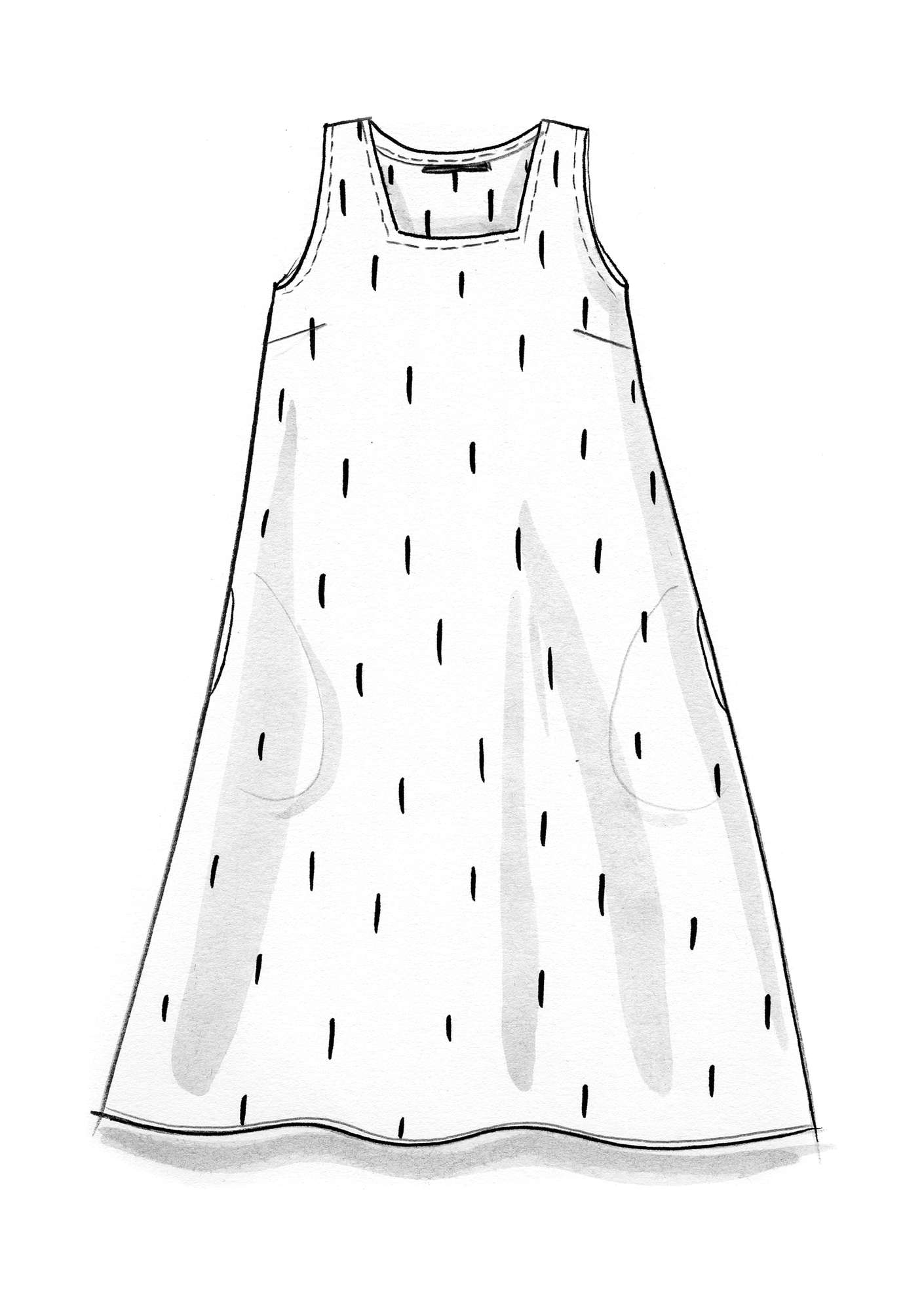 Kleid „Chelsea“ aus Viskose halbgebleicht