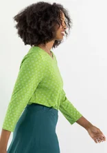Jerseyshirt „Millie“ aus Bio-Baumwolle/Modal - erbsengrün-gemustert