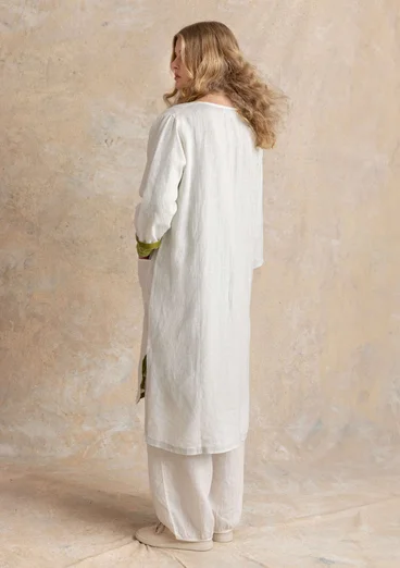 Woven linen dress - light ecru