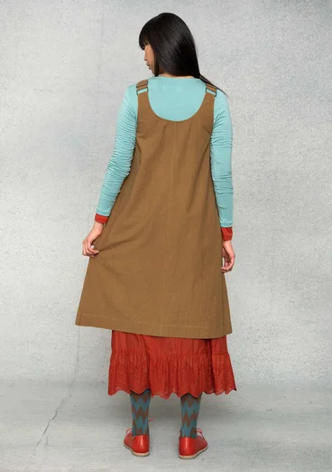 Gewebtes Balalaika-Kleid aus Öko-Baumwolle/Leinen - messing