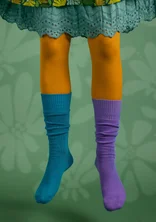 Solid-colour organic cotton knee-highs - styvmorsviol