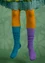 Solid-colour organic cotton knee-highs (wild pansy S/M)