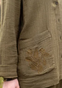 Einfarbige Jacke „Frigg“ aus Bio-Baumwolle - fichte