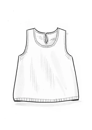 Knitted linen/organic cotton tank top - blue lotus