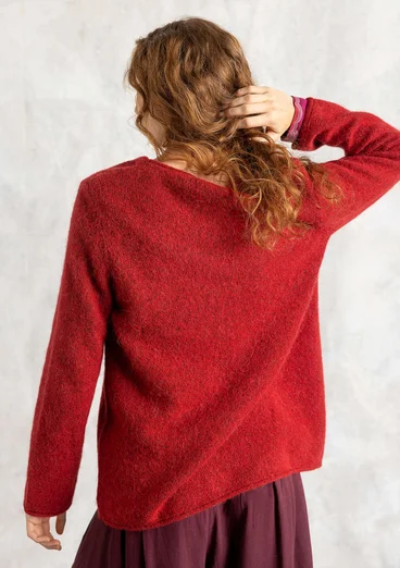 Favourite alpaca-blend sweater - parrot red/melange
