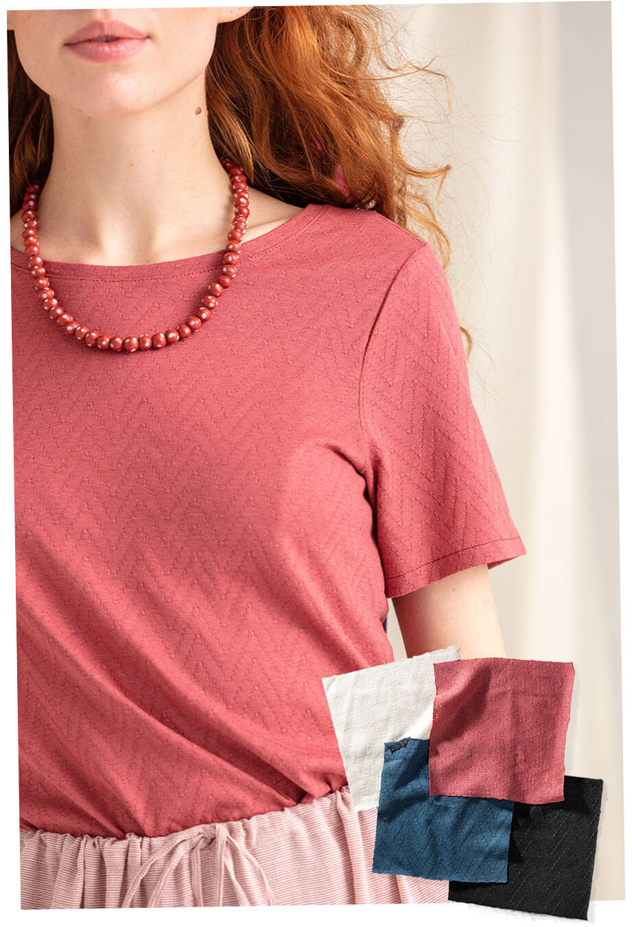 Pointelle top in organic cotton/modal